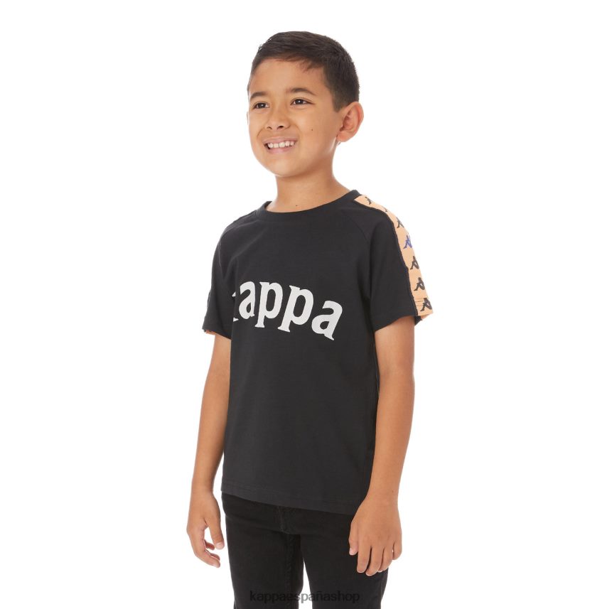 Kappa niños camiseta 222 banda deto niño negro 4P8JZR779