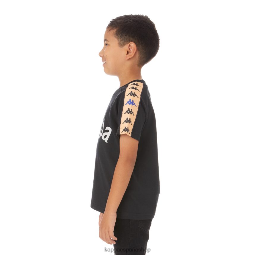 Kappa niños camiseta 222 banda deto niño negro 4P8JZR779