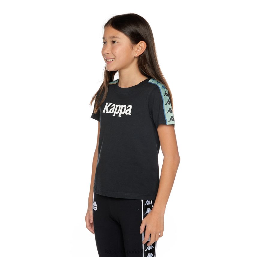 Kappa niños camiseta 222 banda mars niño salvia humo negro 4P8JZR660