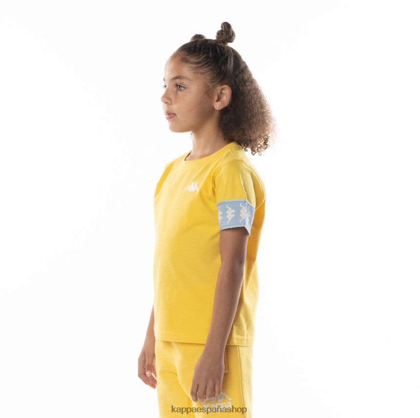 Kappa niños camiseta 222 banda niji 2 para niños amarillo azul claro 4P8JZR699