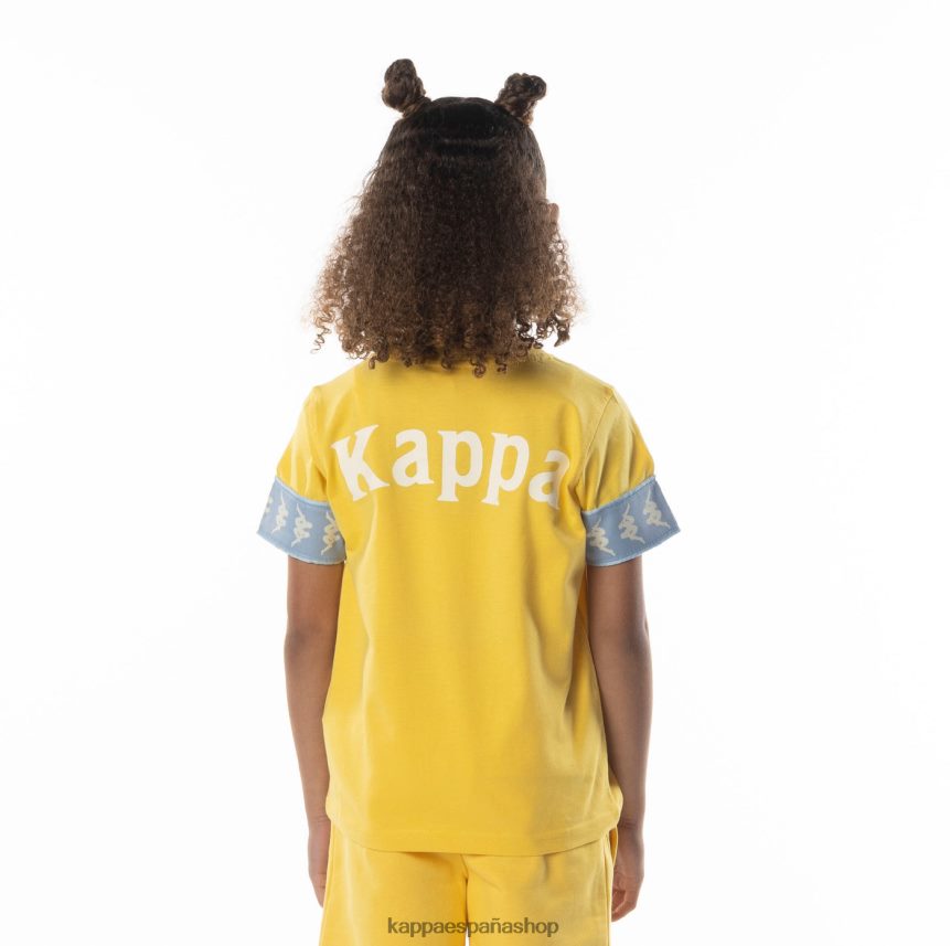 Kappa niños camiseta 222 banda niji 2 para niños amarillo azul claro 4P8JZR699