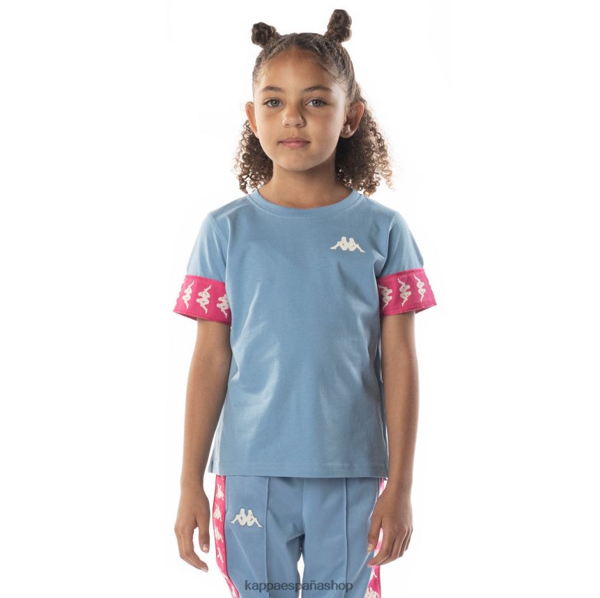 Kappa niños camiseta 222 banda niji 2 para niños rosa azul claro 4P8JZR700