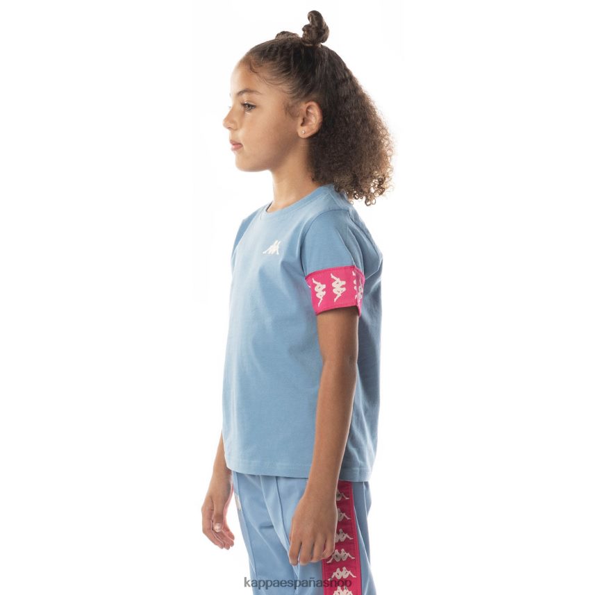 Kappa niños camiseta 222 banda niji 2 para niños rosa azul claro 4P8JZR700