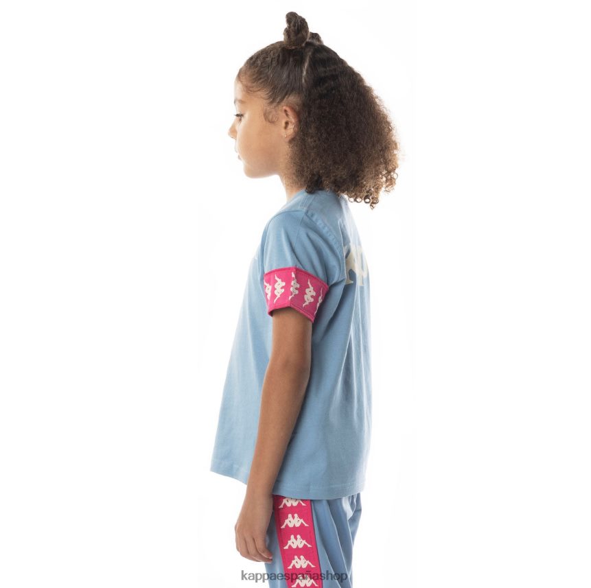 Kappa niños camiseta 222 banda niji 2 para niños rosa azul claro 4P8JZR700