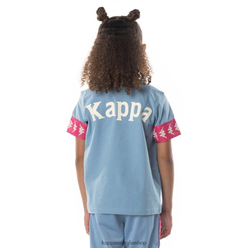 Kappa niños camiseta 222 banda niji 2 para niños rosa azul claro 4P8JZR700
