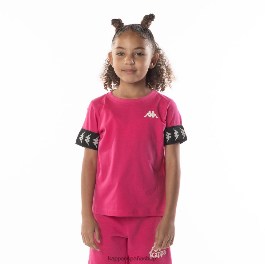Kappa niños camiseta 222 banda niji 2 para niños rosa negro 4P8JZR701