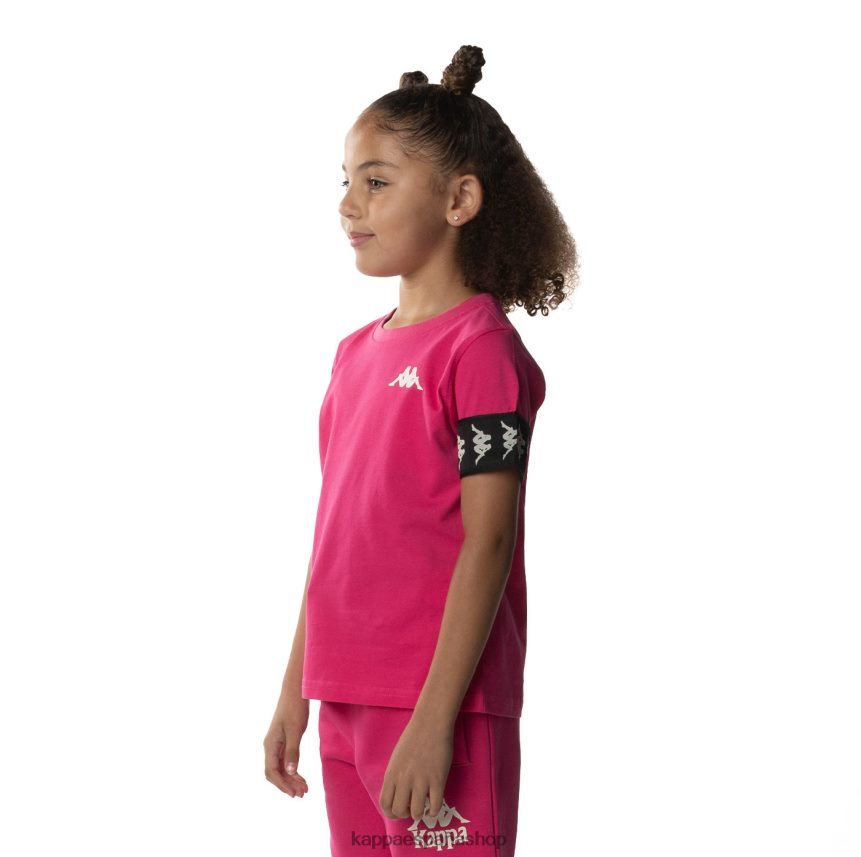 Kappa niños camiseta 222 banda niji 2 para niños rosa negro 4P8JZR701