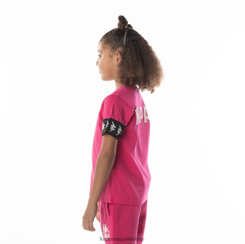 Kappa niños camiseta 222 banda niji 2 para niños rosa negro 4P8JZR701
