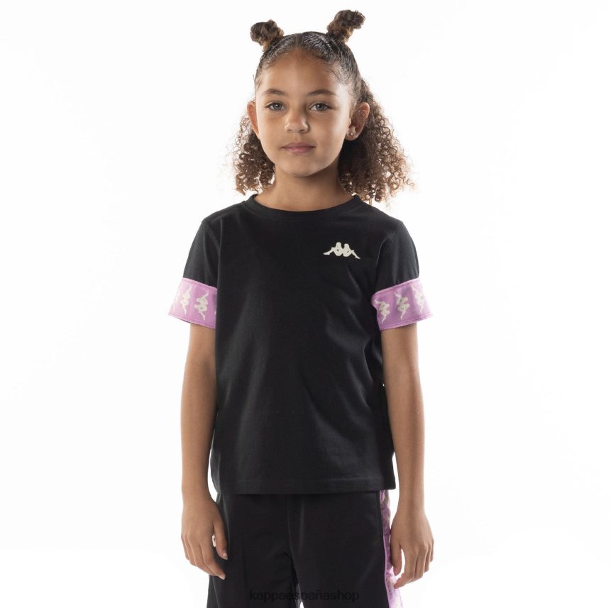 Kappa niños camiseta 222 banda niji 2 para niños violeta humo negro 4P8JZR702