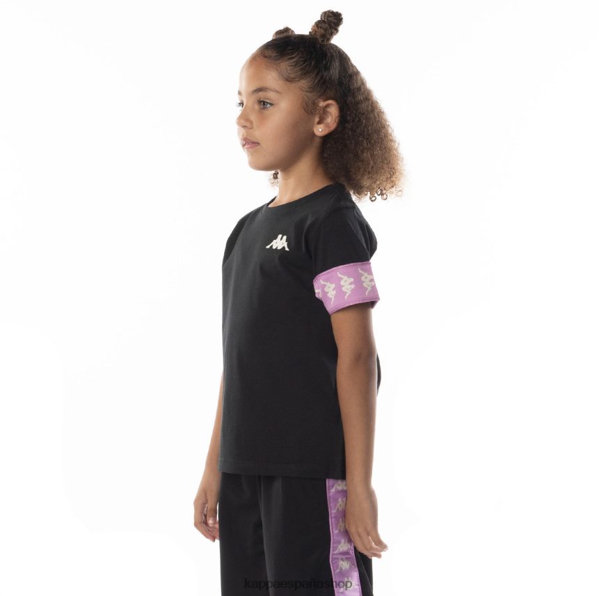 Kappa niños camiseta 222 banda niji 2 para niños violeta humo negro 4P8JZR702