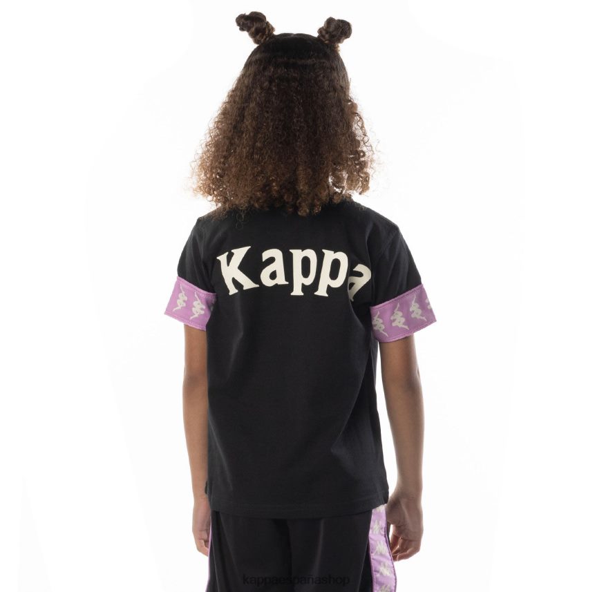 Kappa niños camiseta 222 banda niji 2 para niños violeta humo negro 4P8JZR702