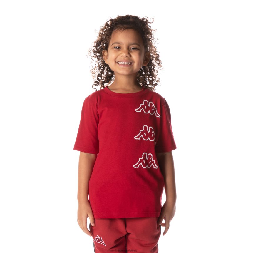 Kappa niños camiseta aomix con cinta con logo para niños rojo 4P8JZR704