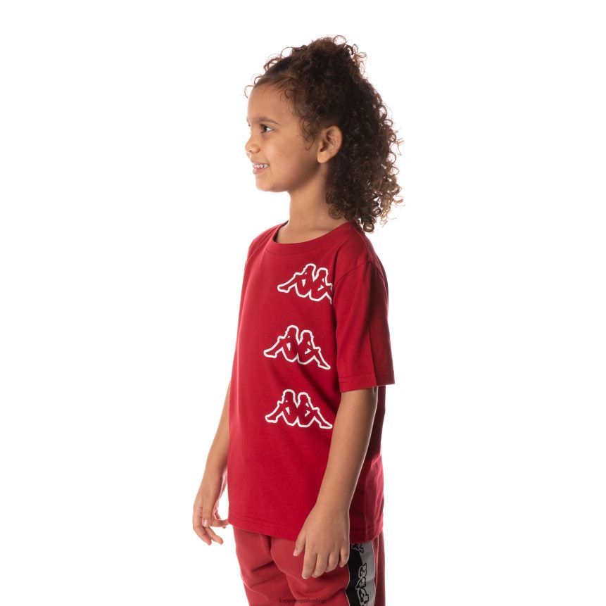 Kappa niños camiseta aomix con cinta con logo para niños rojo 4P8JZR704
