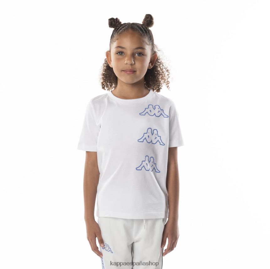 Kappa niños camiseta aomix con logo para niños blanco azul 4P8JZR677