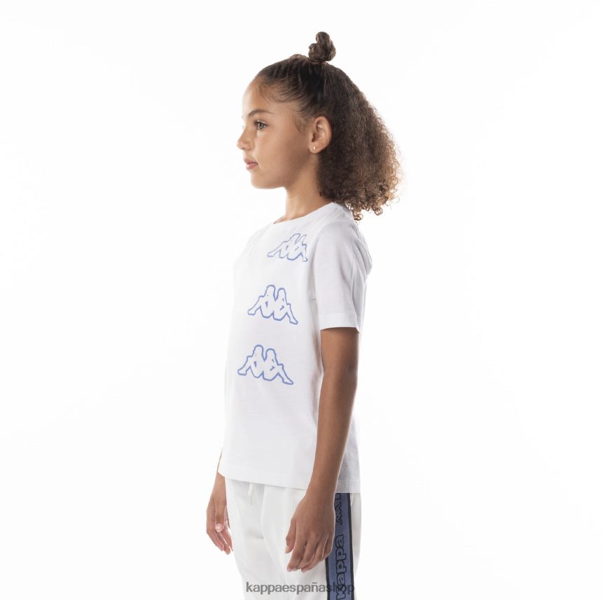 Kappa niños camiseta aomix con logo para niños blanco azul 4P8JZR677