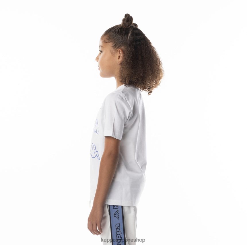 Kappa niños camiseta aomix con logo para niños blanco azul 4P8JZR677