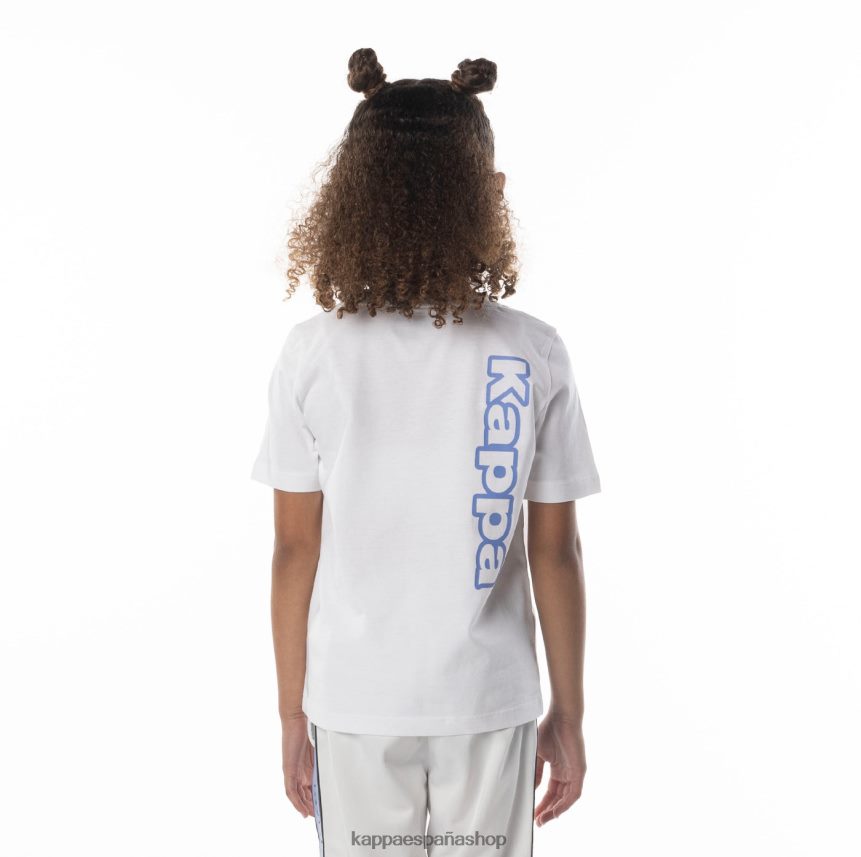 Kappa niños camiseta aomix con logo para niños blanco azul 4P8JZR677
