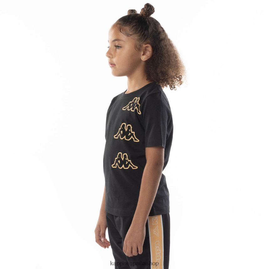 Kappa niños camiseta aomix con logo para niños humo negro naranja 4P8JZR678