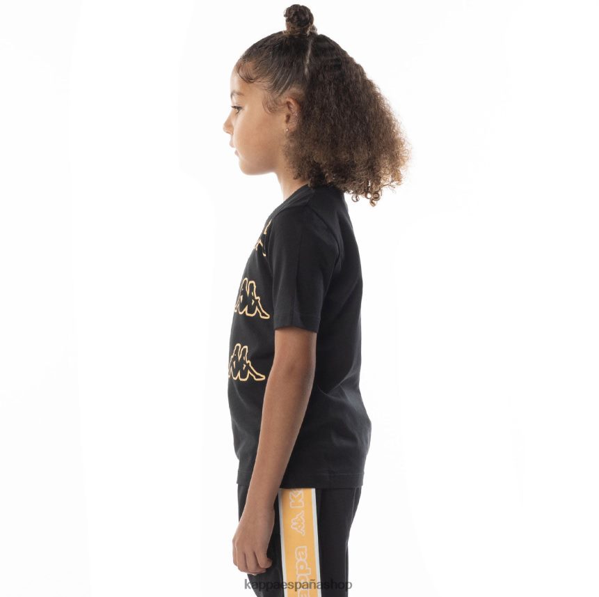 Kappa niños camiseta aomix con logo para niños humo negro naranja 4P8JZR678