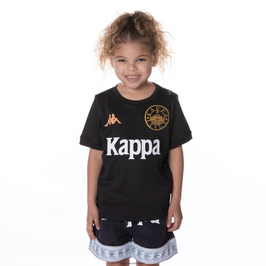 Kappa niños camiseta arnold auténtica para niños negro azabache 4P8JZR648