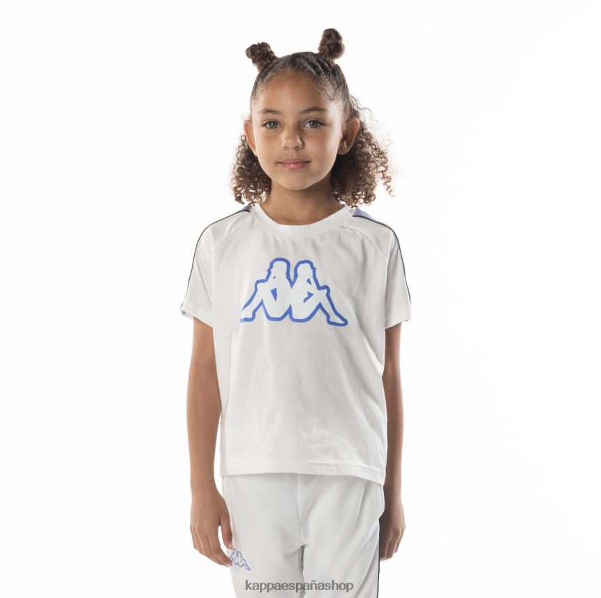 Kappa niños camiseta avirec 2 con cinta con logo para niños blanco azul 4P8JZR683