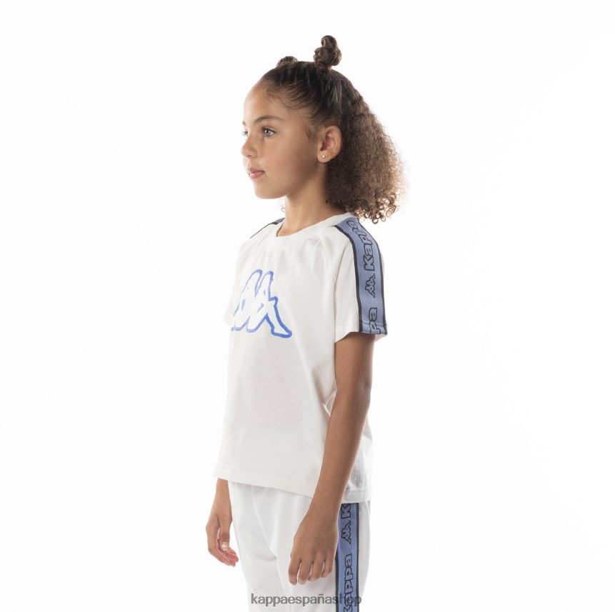 Kappa niños camiseta avirec 2 con cinta con logo para niños blanco azul 4P8JZR683