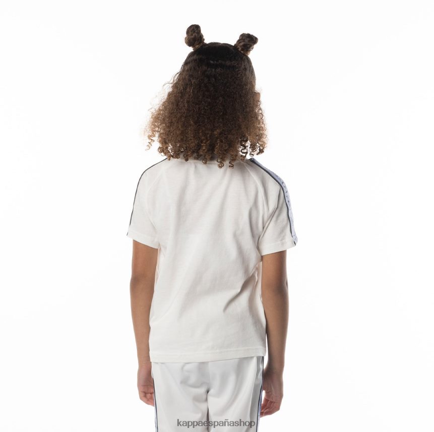 Kappa niños camiseta avirec 2 con cinta con logo para niños blanco azul 4P8JZR683