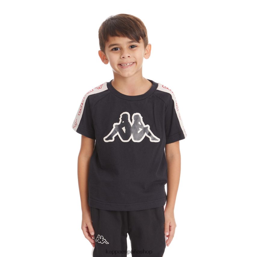 Kappa niños camiseta avirec 2 con cinta con logo para niños humo negro 4P8JZR739