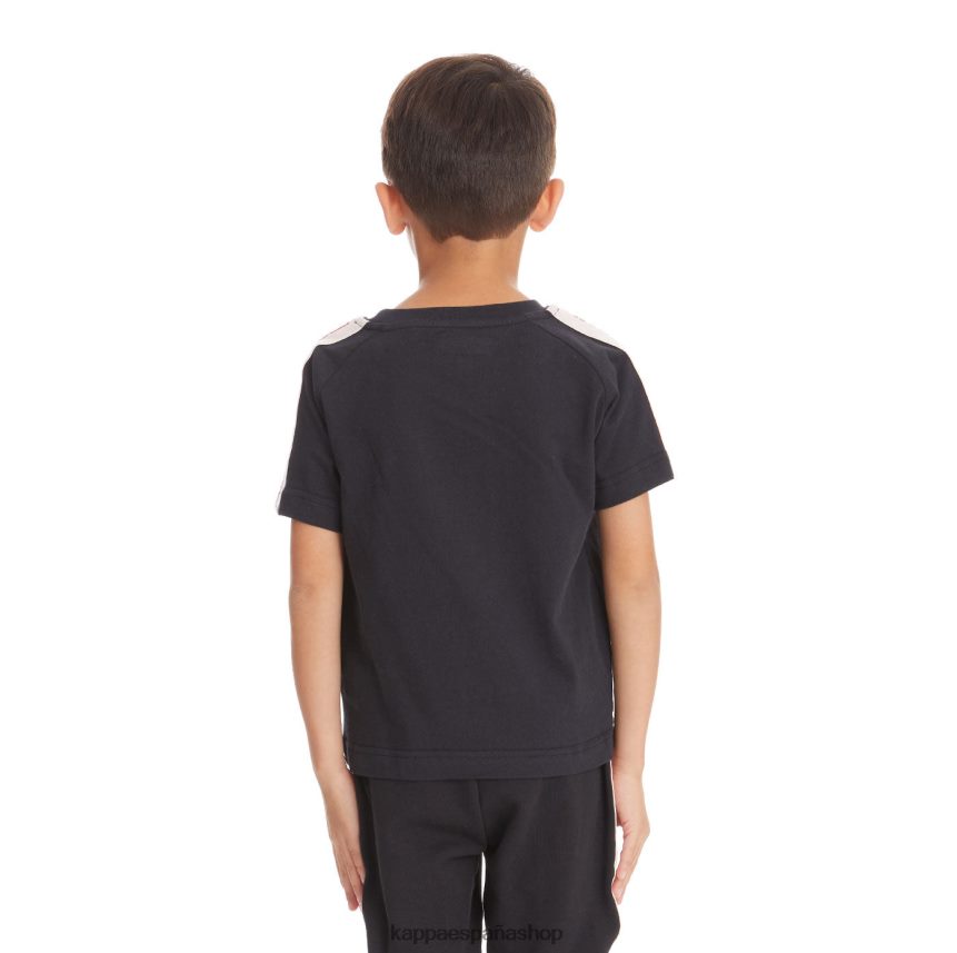 Kappa niños camiseta avirec 2 con cinta con logo para niños humo negro 4P8JZR739