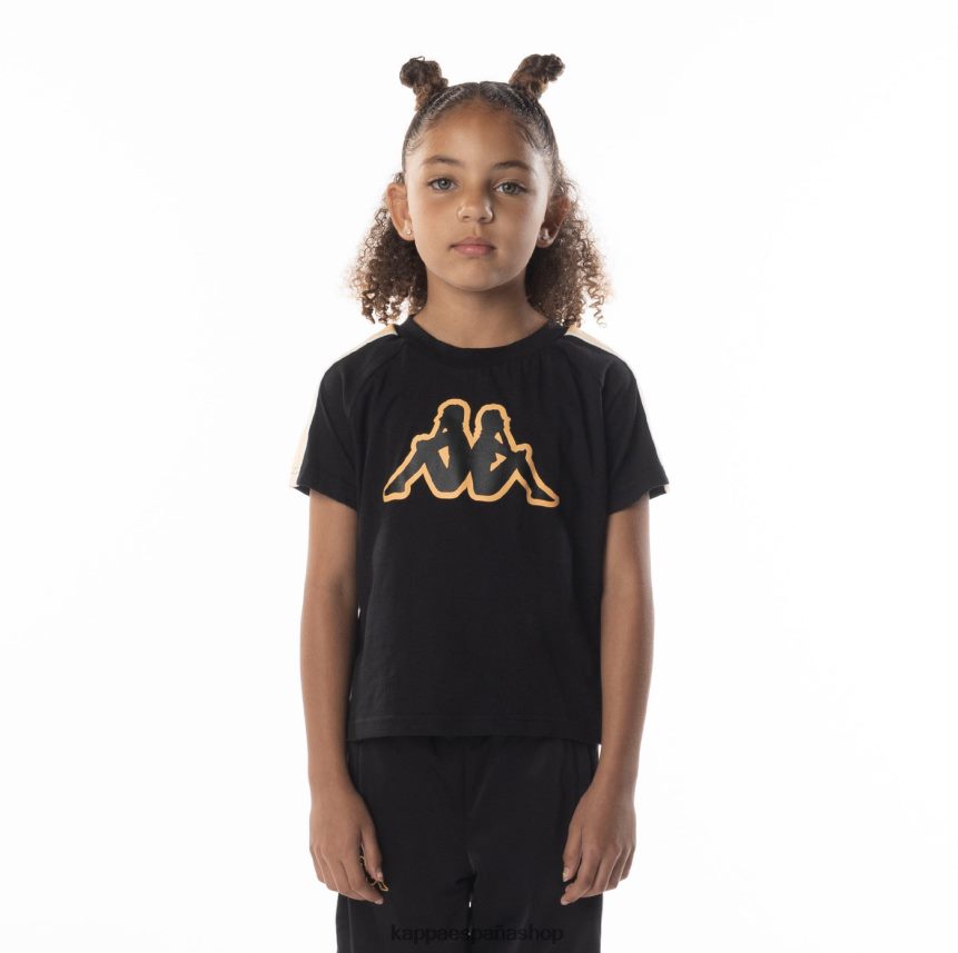 Kappa niños camiseta avirec 2 con cinta con logo para niños humo negro naranja 4P8JZR685