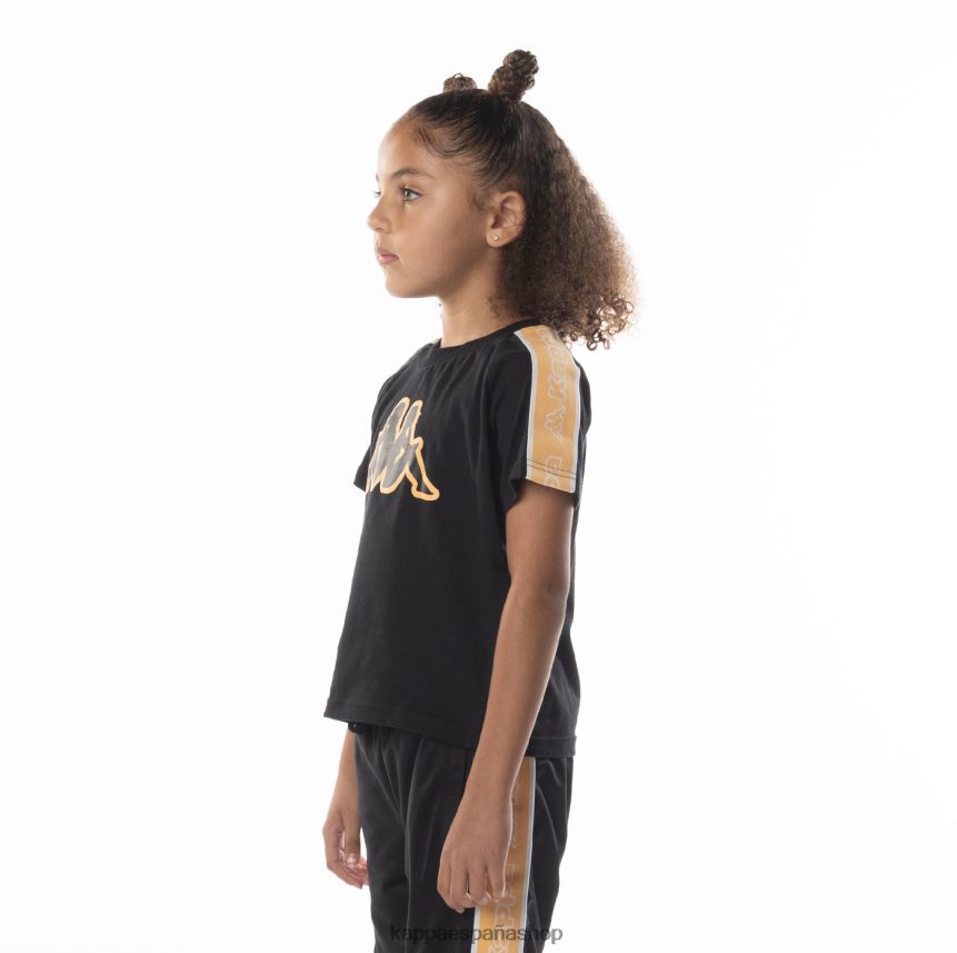 Kappa niños camiseta avirec 2 con cinta con logo para niños humo negro naranja 4P8JZR685