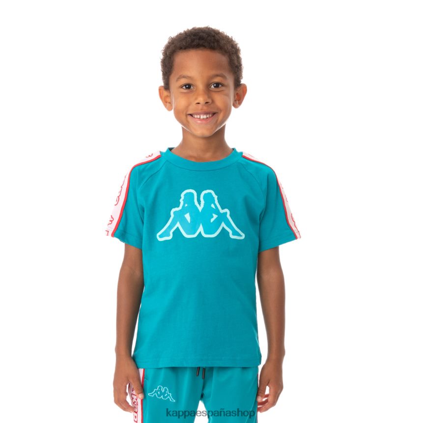 Kappa niños camiseta avirec 2 con cinta con logo para niños pavo real 4P8JZR769