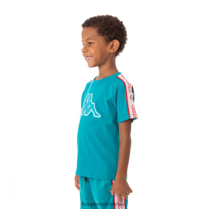 Kappa niños camiseta avirec 2 con cinta con logo para niños pavo real 4P8JZR769