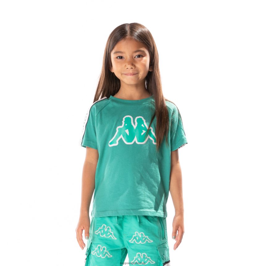 Kappa niños camiseta avirec 2 con cinta con logo para niños verde azulado 4P8JZR682