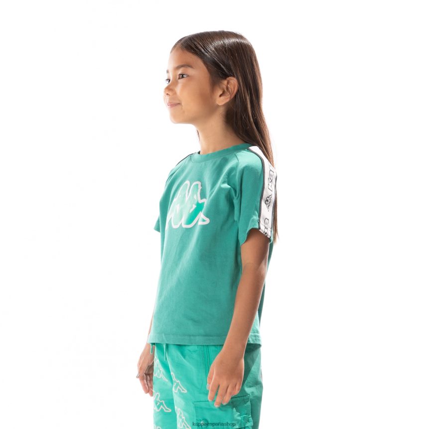 Kappa niños camiseta avirec 2 con cinta con logo para niños verde azulado 4P8JZR682