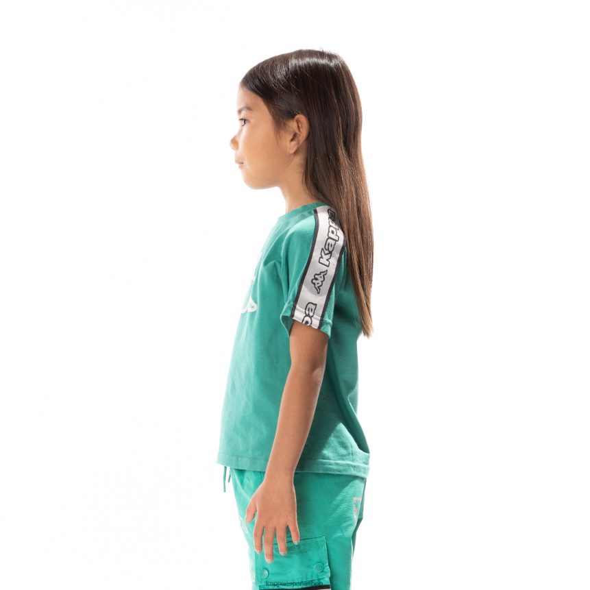 Kappa niños camiseta avirec 2 con cinta con logo para niños verde azulado 4P8JZR682
