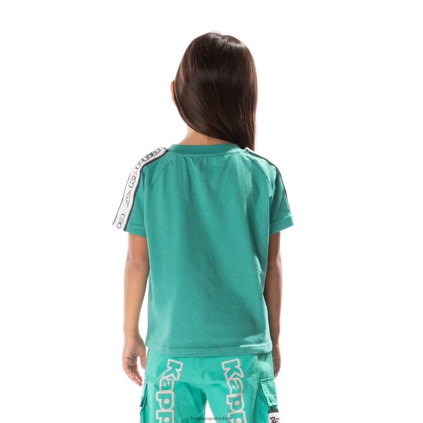 Kappa niños camiseta avirec 2 con cinta con logo para niños verde azulado 4P8JZR682