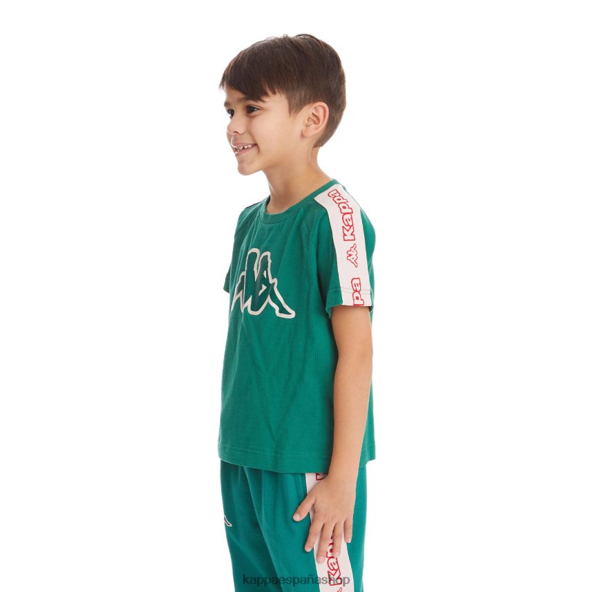 Kappa niños camiseta avirec 2 con cinta con logo para niños verde oscuro 4P8JZR751