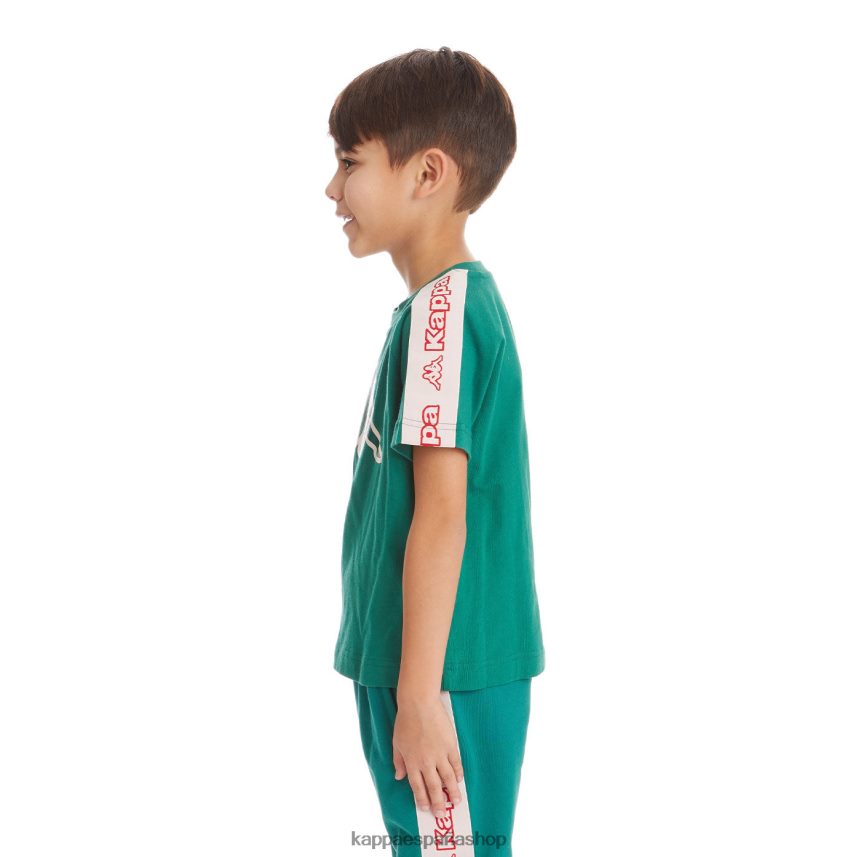 Kappa niños camiseta avirec 2 con cinta con logo para niños verde oscuro 4P8JZR751