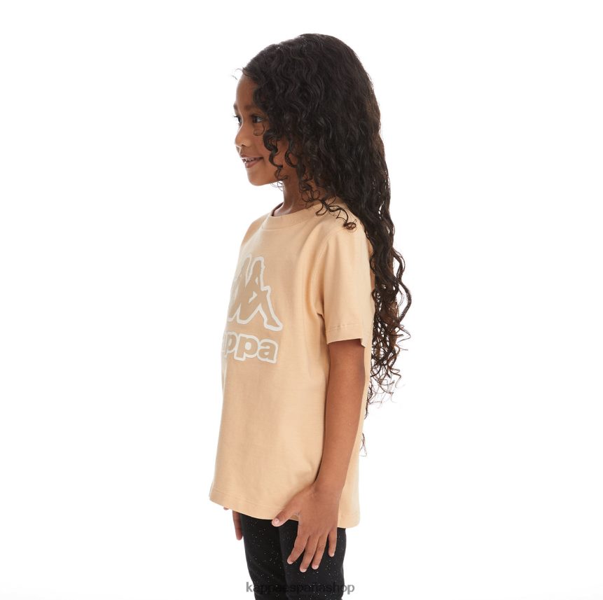 Kappa niños camiseta bant con cinta del logo para niños beige 4P8JZR736