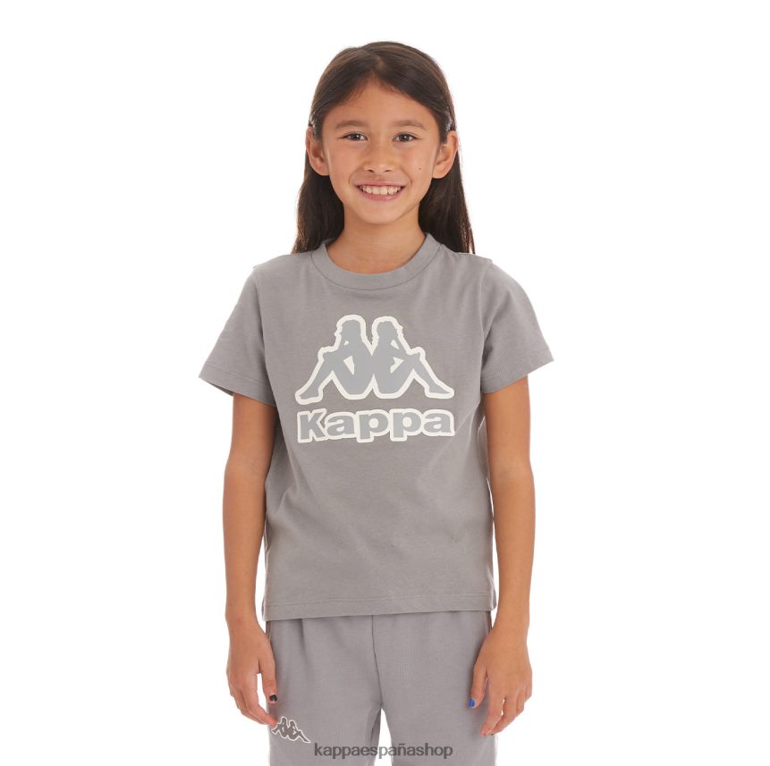 Kappa niños camiseta bant con cinta del logo para niños gris 4P8JZR749