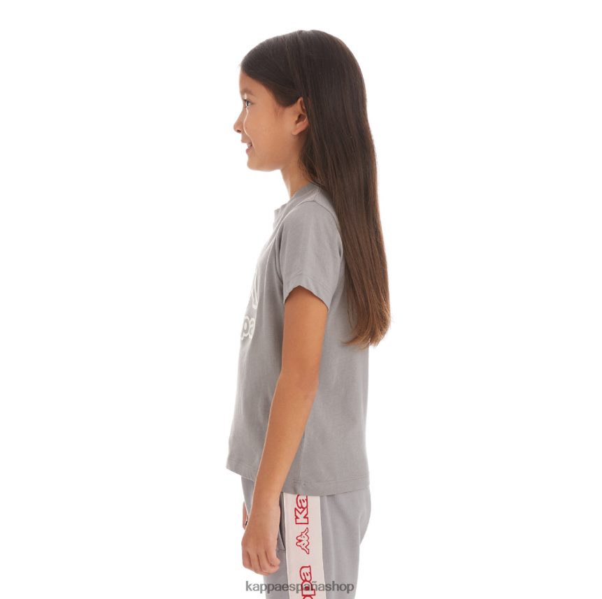 Kappa niños camiseta bant con cinta del logo para niños gris 4P8JZR749