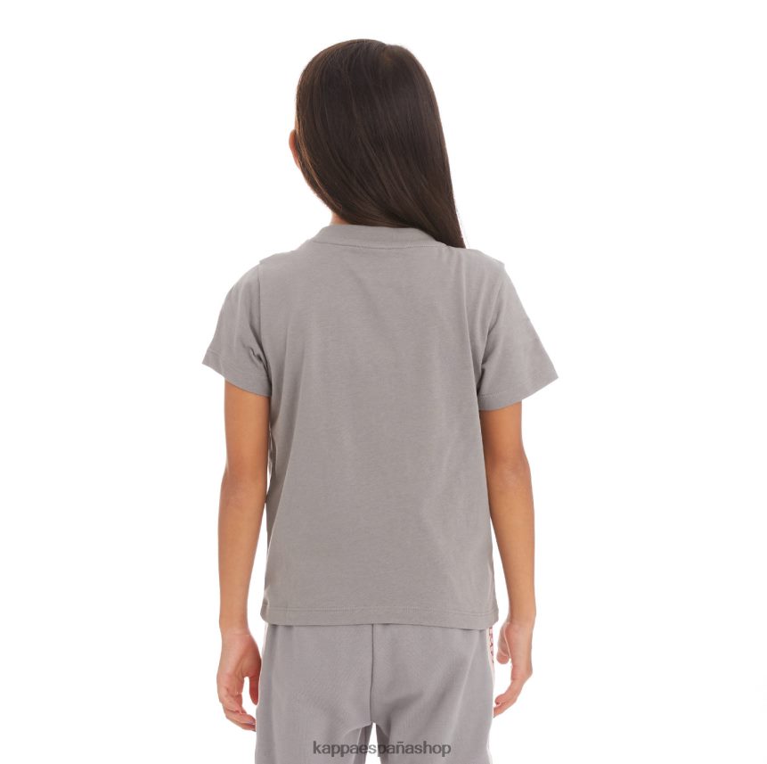Kappa niños camiseta bant con cinta del logo para niños gris 4P8JZR749