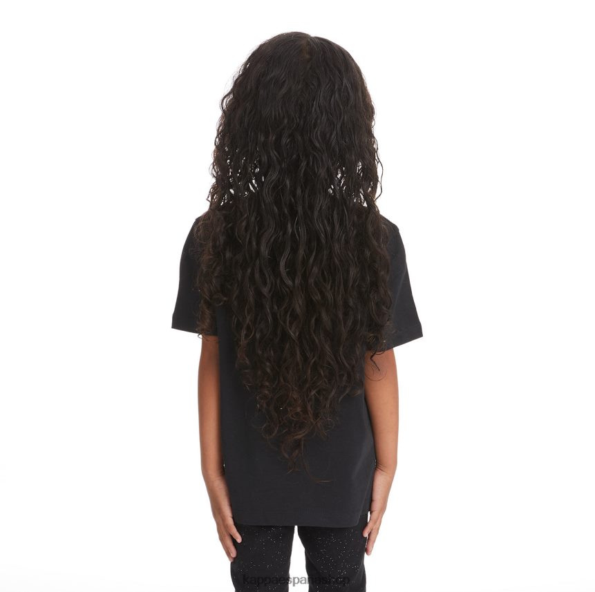 Kappa niños camiseta bant con cinta del logo para niños humo negro 4P8JZR737