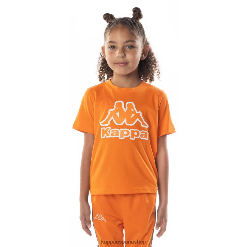 Kappa niños camiseta bant con cinta del logo para niños naranja 4P8JZR709