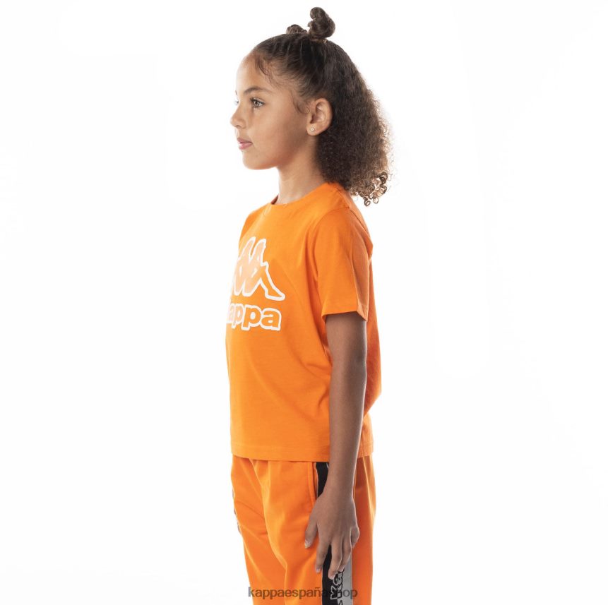 Kappa niños camiseta bant con cinta del logo para niños naranja 4P8JZR709