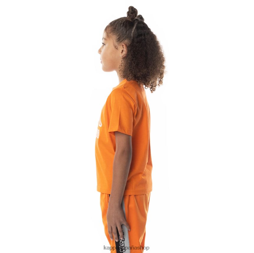 Kappa niños camiseta bant con cinta del logo para niños naranja 4P8JZR709