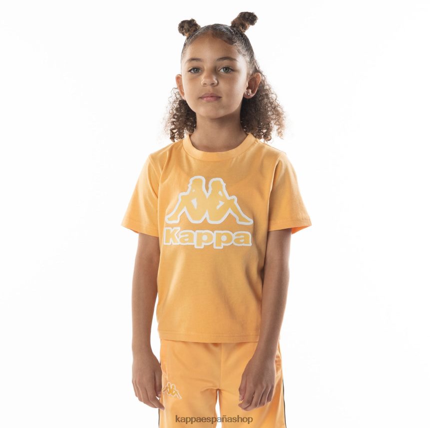 Kappa niños camiseta bant con cinta del logo para niños naranja claro 4P8JZR675