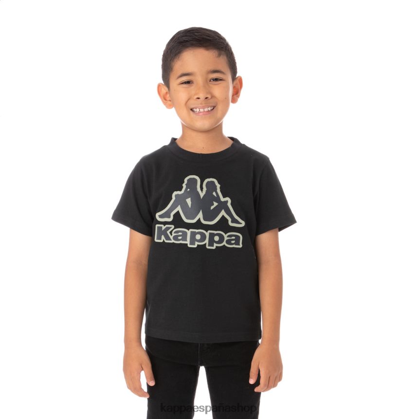 Kappa niños camiseta bant con cinta del logo para niños negro 4P8JZR768