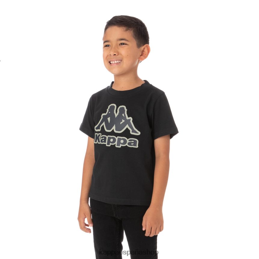 Kappa niños camiseta bant con cinta del logo para niños negro 4P8JZR768